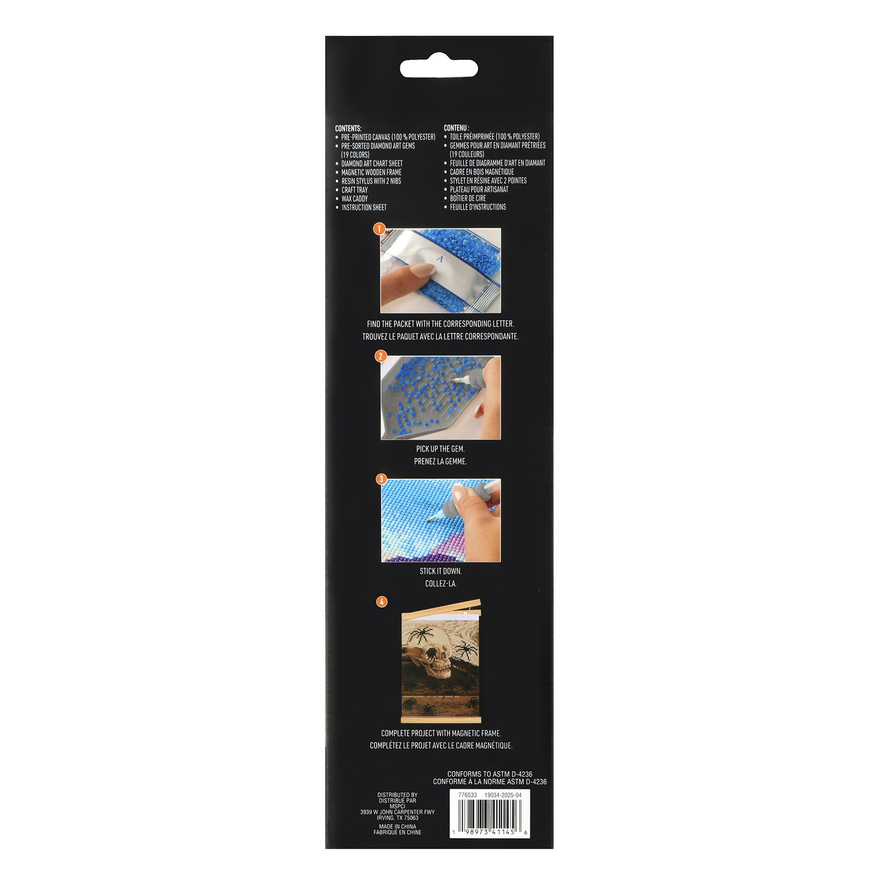 slide 2 of 4, 8" X 10" Spider Skull Diamond Art Kit With Magnetic Frame By Make Market, 8 in x 10 in