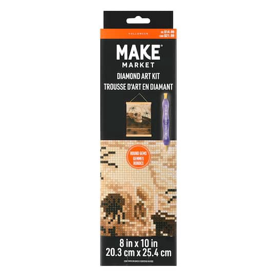 slide 1 of 4, 8" X 10" Spider Skull Diamond Art Kit With Magnetic Frame By Make Market, 8 in x 10 in