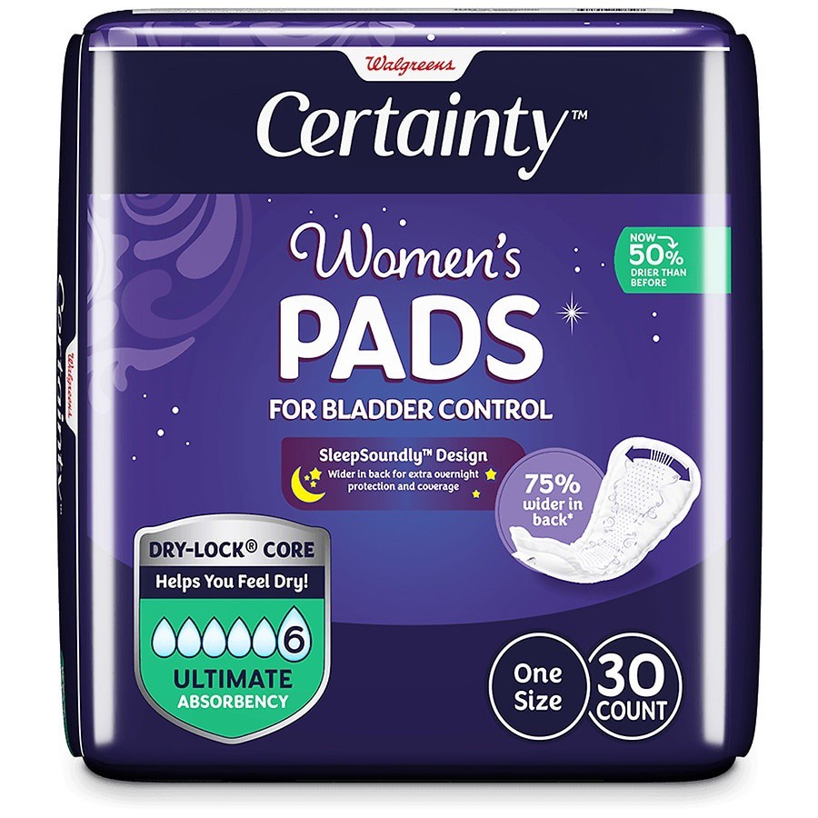 Walgreens Certainty Women's Ultimate Absorbency Overnight Bladder Control  Pads 30 ct