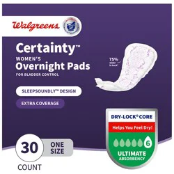 Walgreens Certainty Women's Ultimate Absorbency Overnight Bladder Control Pads