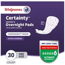 Walgreens Certainty Women's Ultimate Absorbency Overnight Bladder Control Pads