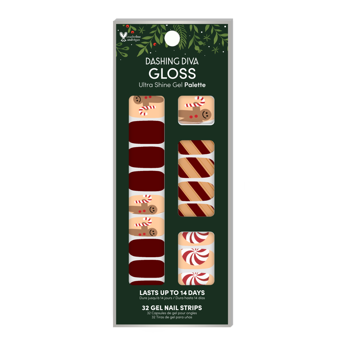 slide 1 of 1, Dashing Diva GLOSS Ultra Shine Gel Palette Jolly Good Fun, 32 ct