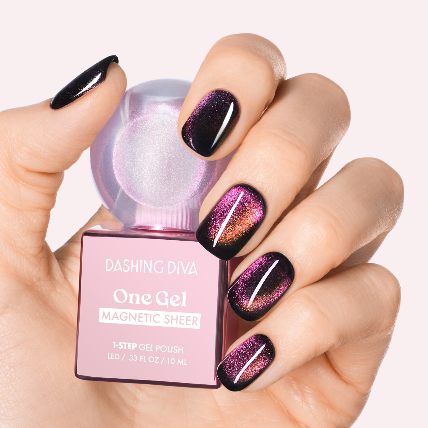 slide 3 of 4, Dashing Diva ONE GEL MAGNETIC TOPPER, Gel Nail Polish, Magnetic Top Coat, [Sheer], 1 10ml / 0.33 oz, 10 ml, 0.33 oz