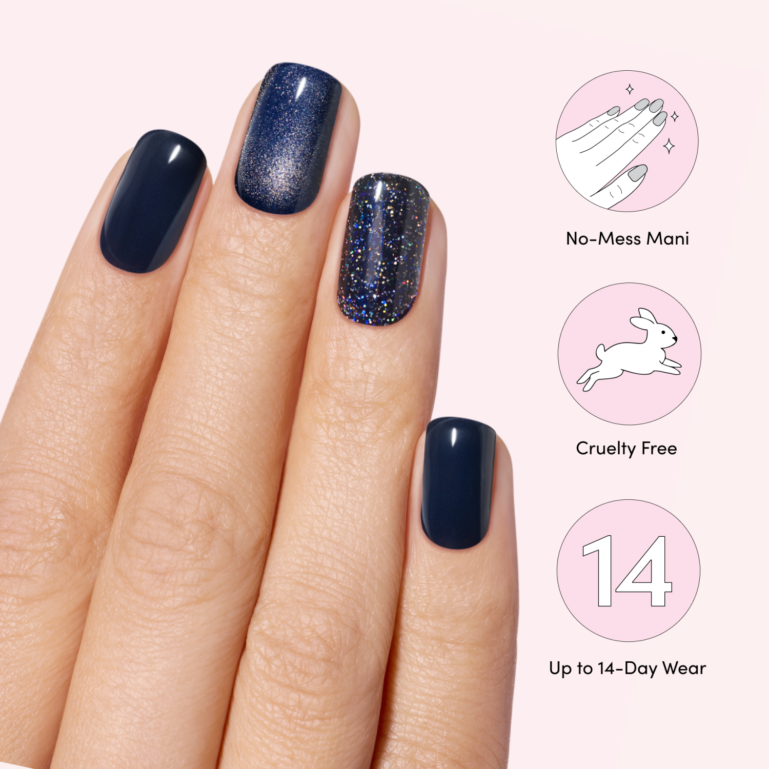 slide 3 of 5, Dashing Diva GLAZE DESIGN, Semi-Cured Gel Nail Polish Stickers, Sapph-Fired Up, Includes 32 Strips, 1 ct