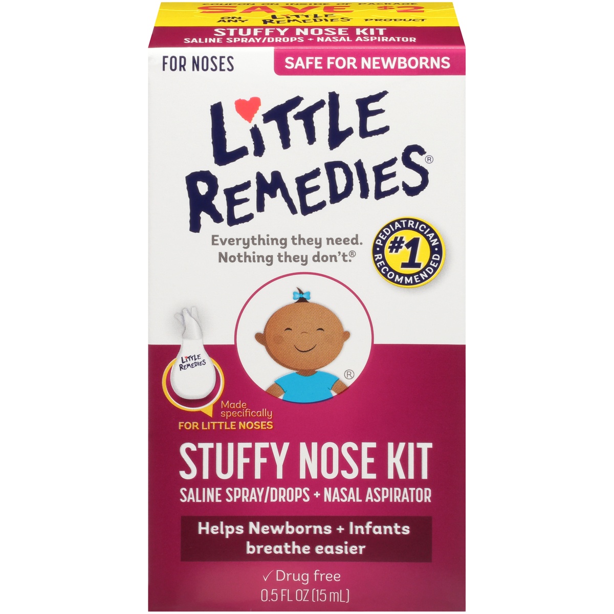 slide 1 of 1, Little Remedies Stuffy Nose Kit, 0.5 fl oz