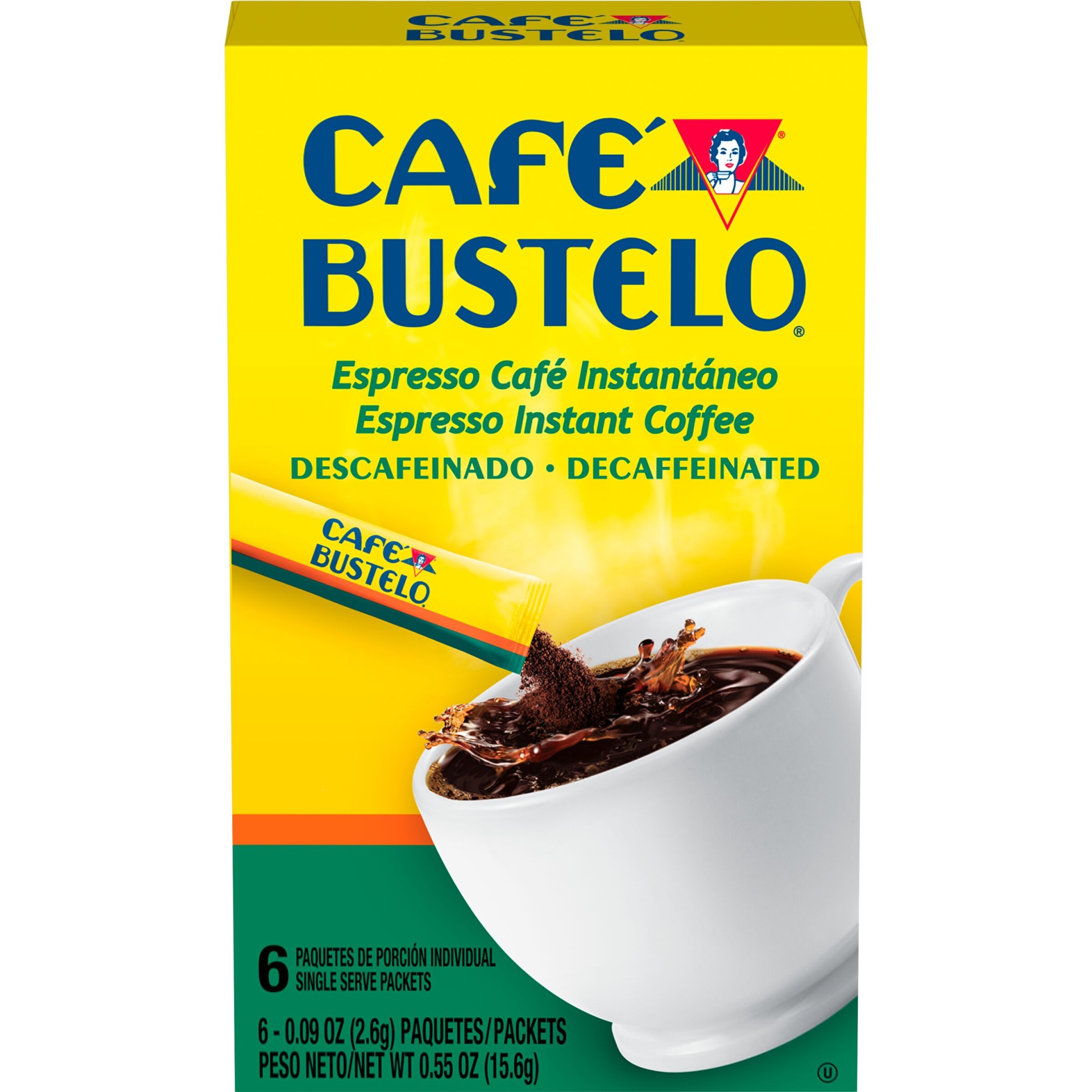 slide 1 of 3, Café Bustelo Decaf Instant Espresso, 6 ct