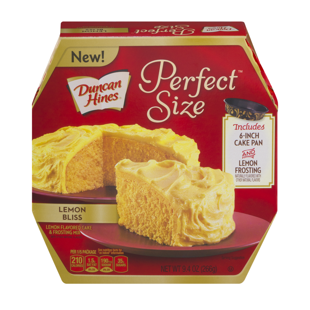 slide 1 of 4, Duncan Hines Perfect Size Lemon Bliss Cake (pan included), 9.4 oz