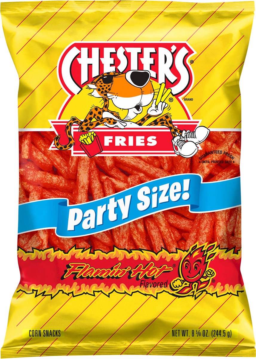 slide 5 of 6, Chester's Fries Corn Snacks Flamin' Hot Flavored 8 5/8 Oz, 8.62 oz