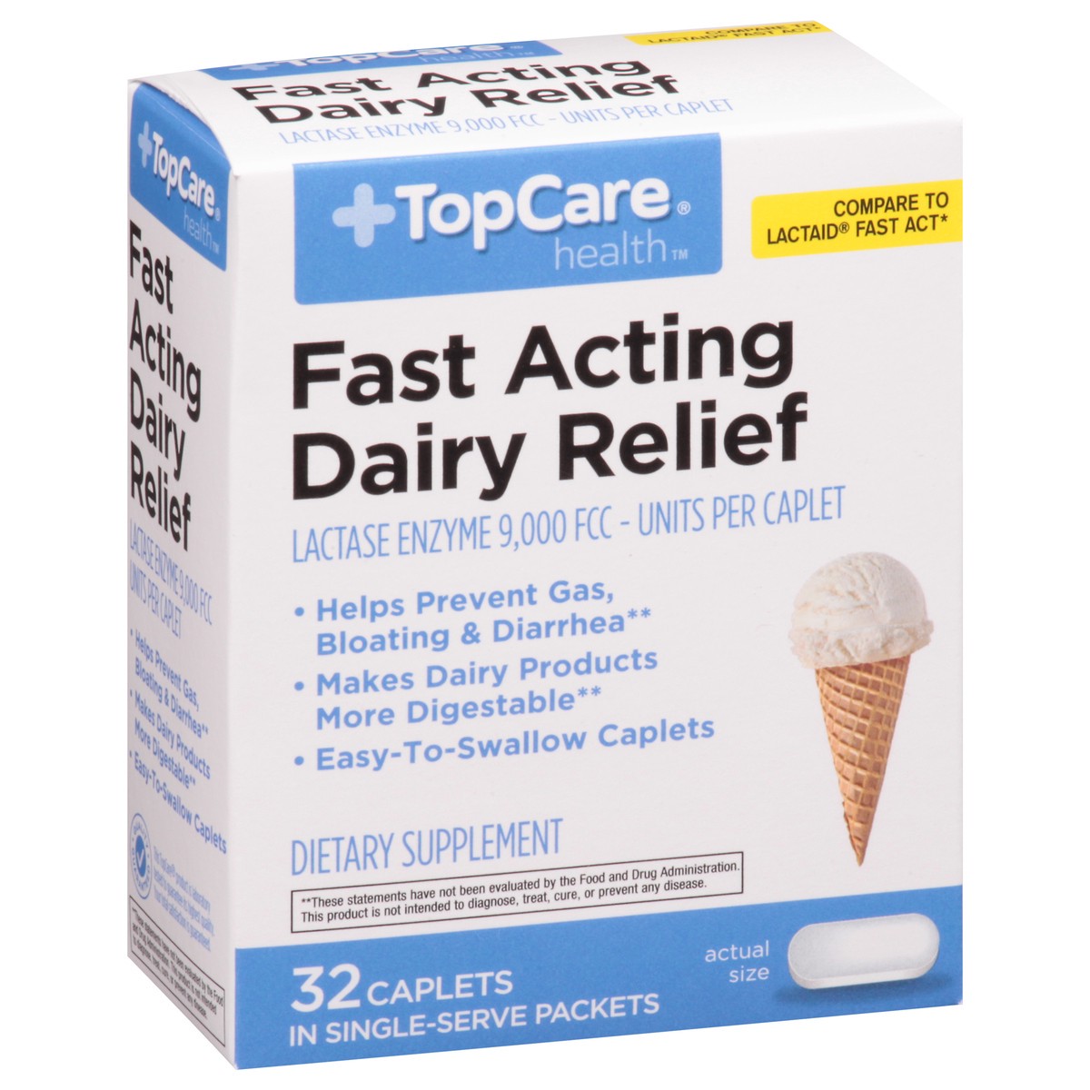 slide 2 of 9, Topcare Dairy Relief Tablets, 32 ct