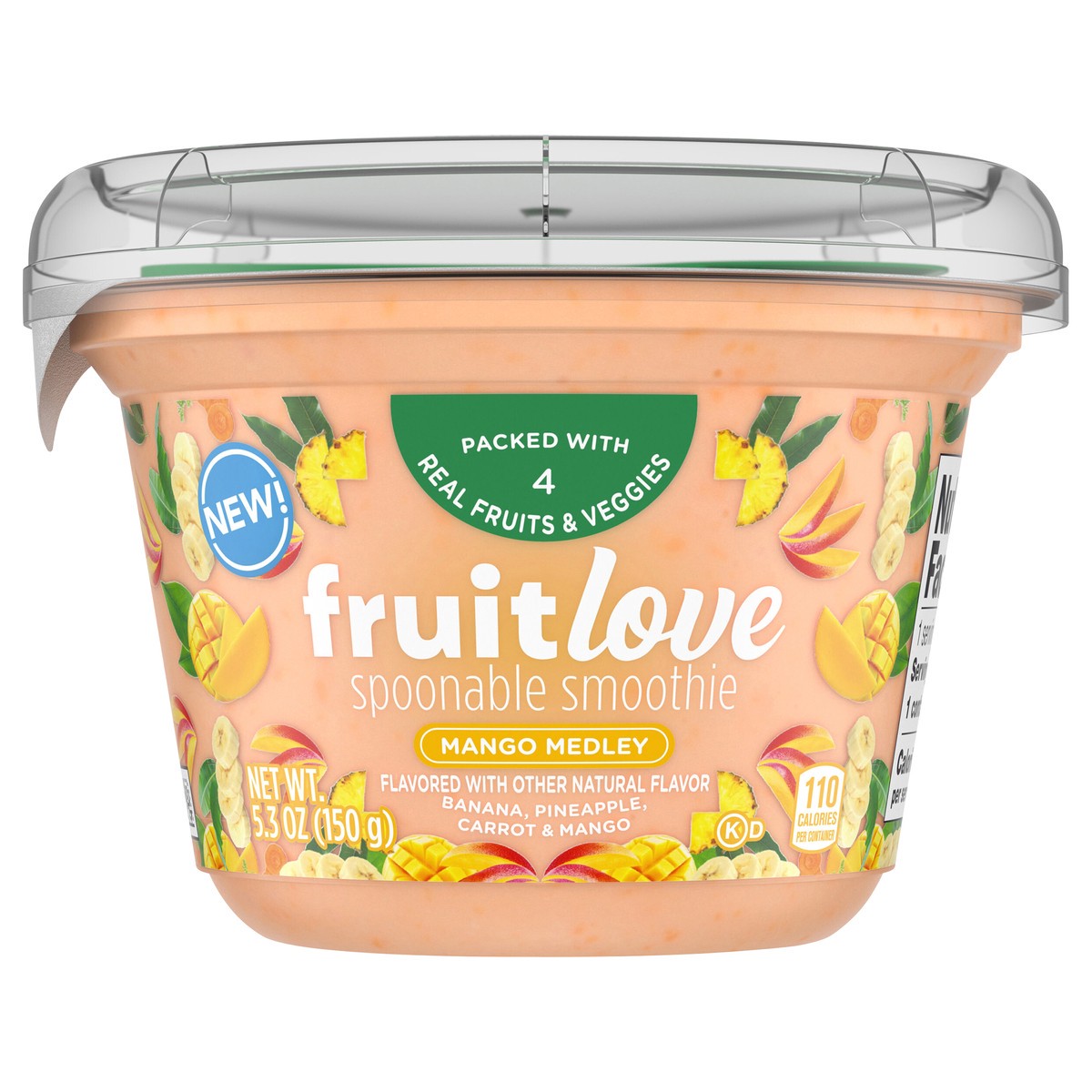 slide 1 of 8, Fruit Love Fruitlove Mango Medley Spoonable Smoothie, 5.3 oz Cup & Spoon, 5.3 oz