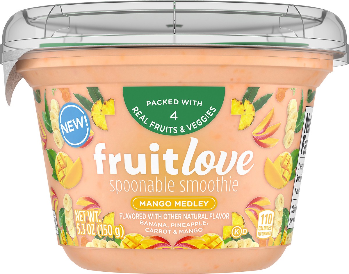 slide 8 of 8, Fruit Love Fruitlove Mango Medley Spoonable Smoothie, 5.3 oz Cup & Spoon, 5.3 oz