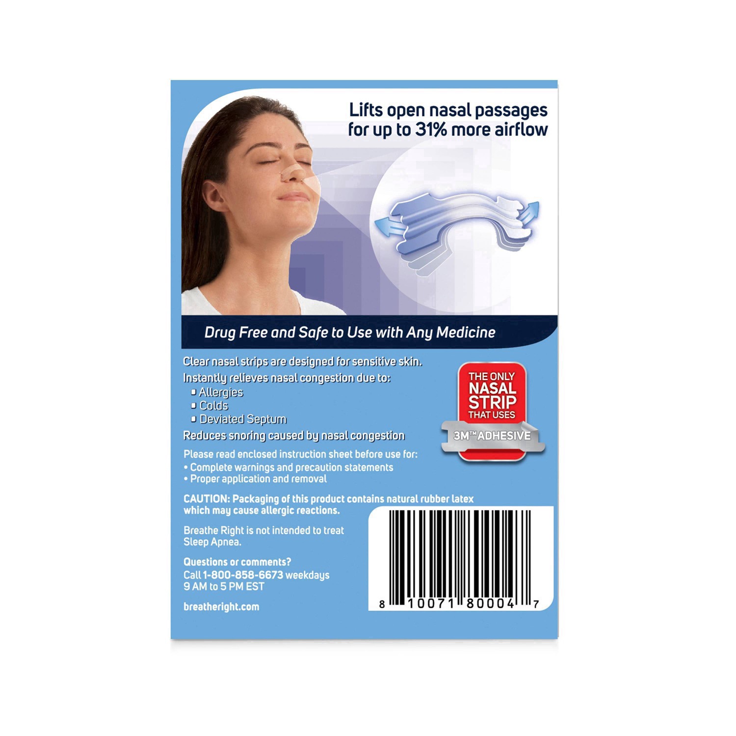 slide 22 of 34, Breathe Right Nasal Strips, Clear, Small/Medium Strips, 30 ct
