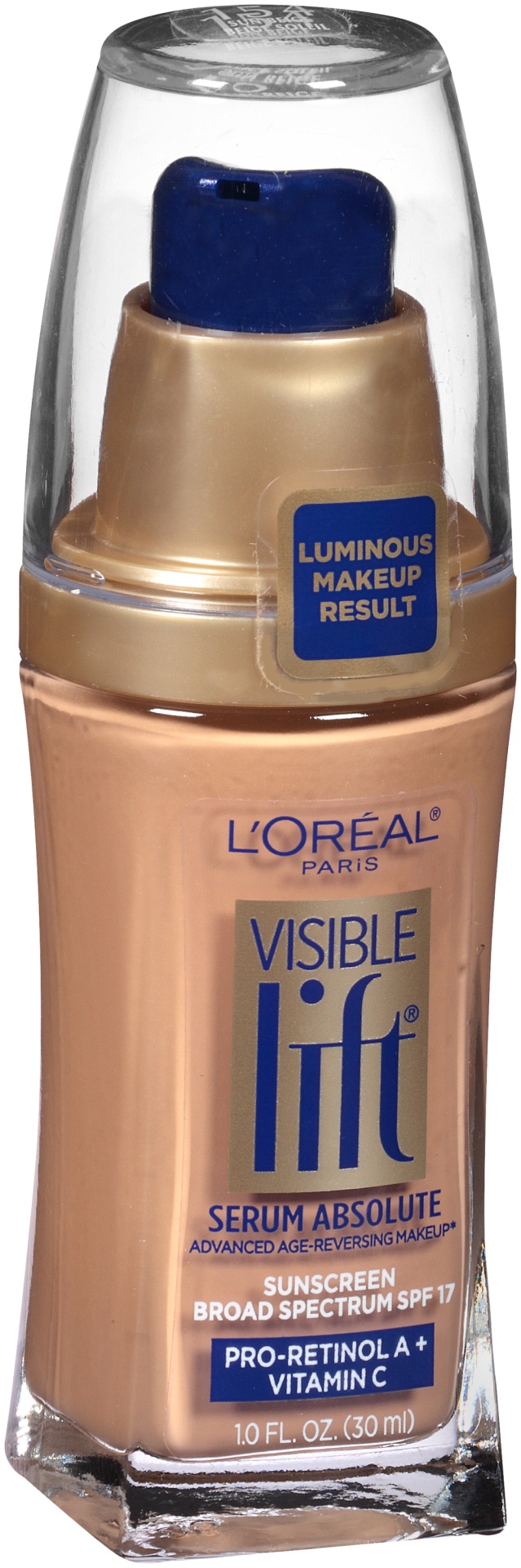 slide 6 of 7, L'Oréal L'Oreal Paris Visible Lift Serum Absolute Age-Reversing Lightweight Foundation Makeup with SPF 17 - 154 Sun Beige, 1 fl oz