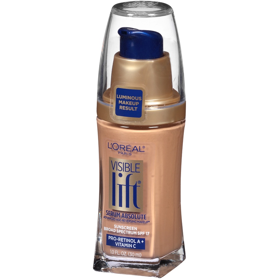 slide 7 of 7, L'Oréal L'Oreal Paris Visible Lift Serum Absolute Age-Reversing Lightweight Foundation Makeup with SPF 17 - 154 Sun Beige, 1 fl oz