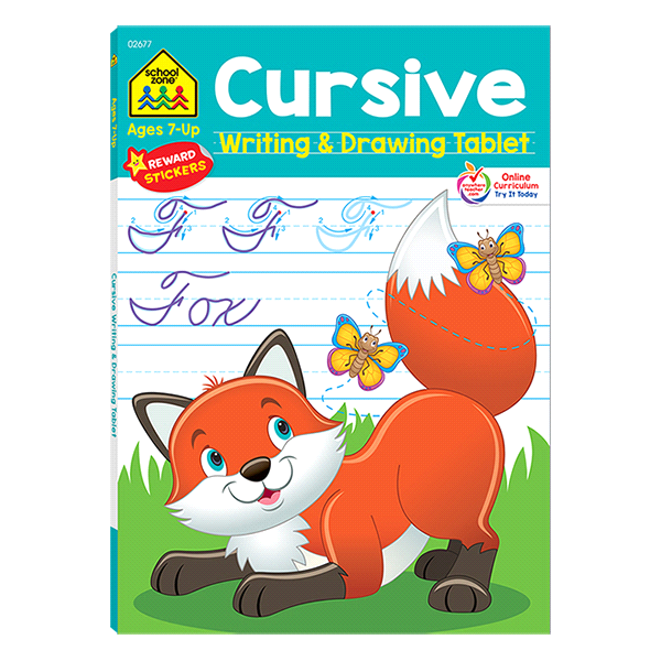 slide 1 of 1, School Zone Cursive Writing & Drawing Tablet, 1 ct