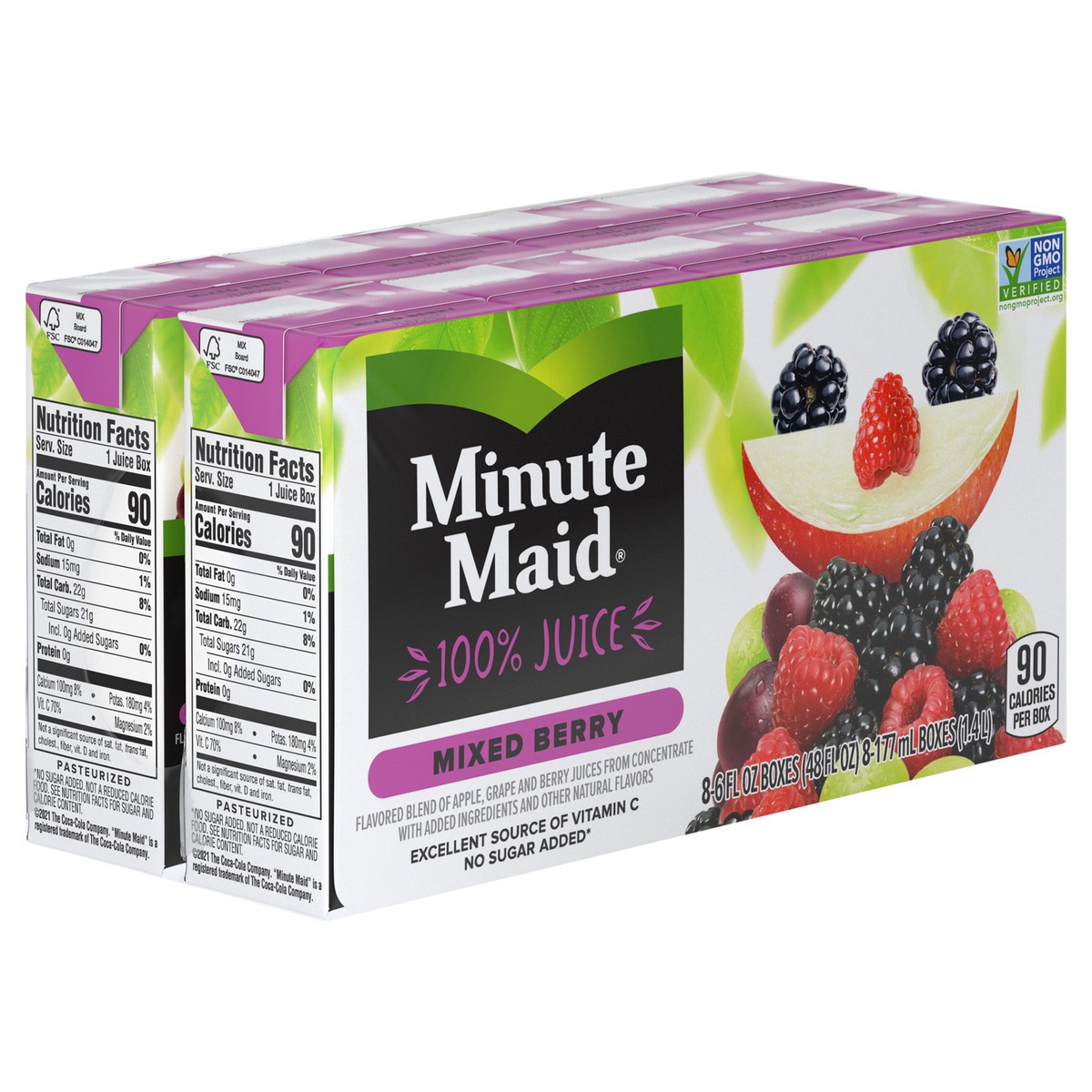 slide 8 of 9, Minute Maid Mixed Berry Juice 100 Cartons- 8 ct, 8 ct; 6 oz