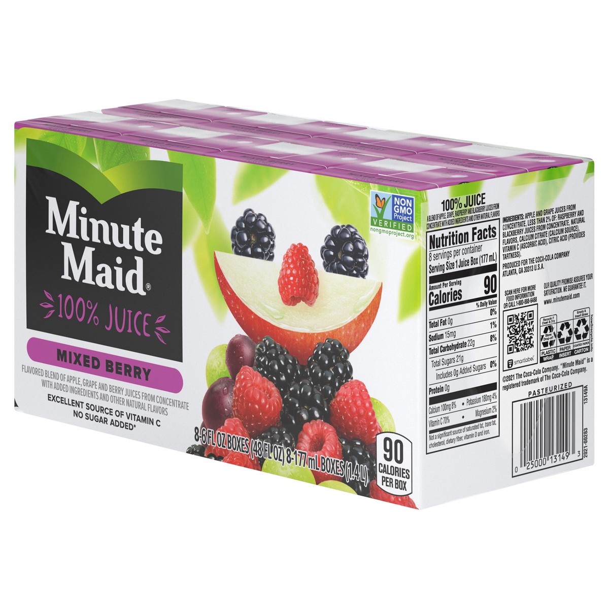 slide 5 of 9, Minute Maid Mixed Berry Juice 100 Cartons- 8 ct, 8 ct; 6 oz