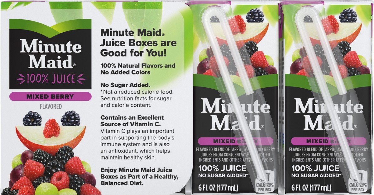 slide 4 of 9, Minute Maid Mixed Berry Juice 100 Cartons- 8 ct, 8 ct; 6 oz