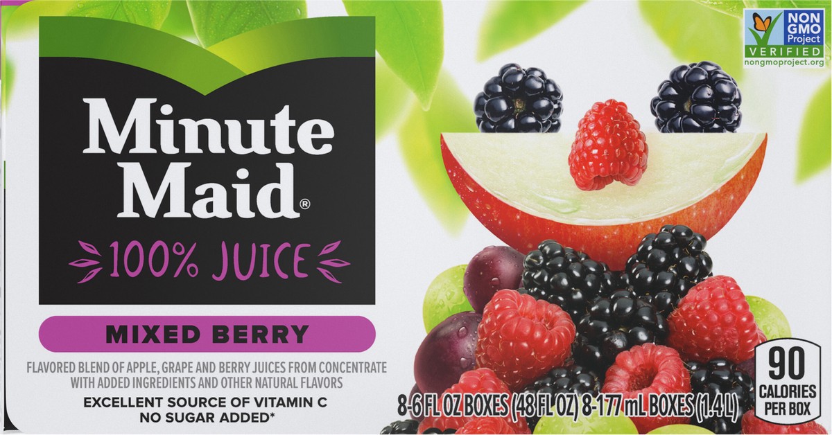 slide 2 of 9, Minute Maid Mixed Berry Juice 100 Cartons- 8 ct, 8 ct; 6 oz