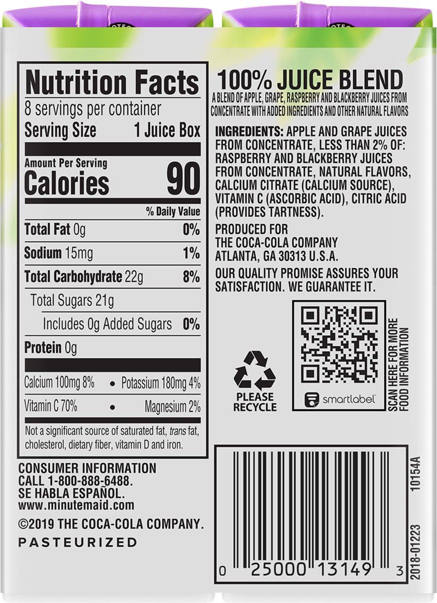 slide 6 of 9, Minute Maid Mixed Berry Juice 100 Cartons- 8 ct, 8 ct; 6 oz