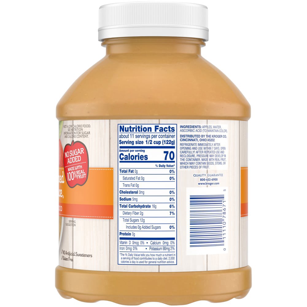 slide 5 of 6, Kroger Unsweetened Natural Applesauce, 46 oz