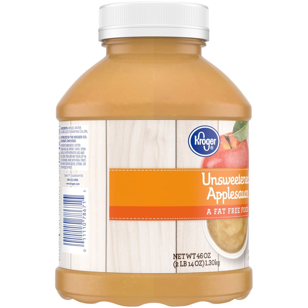 slide 3 of 6, Kroger Unsweetened Natural Applesauce, 46 oz
