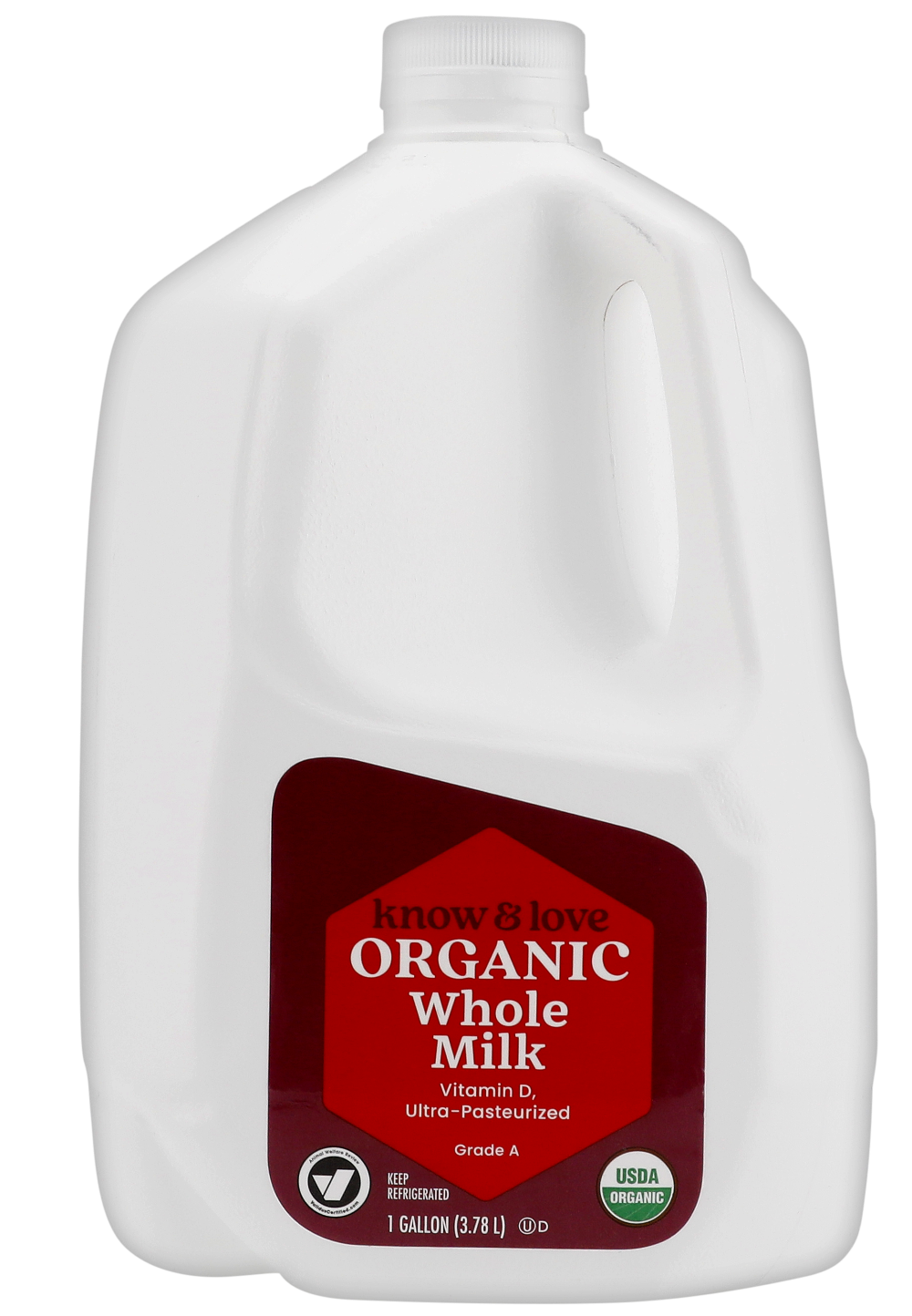 slide 1 of 1, Know & Love Organic Whole Milk 128 Ounces, 128 oz