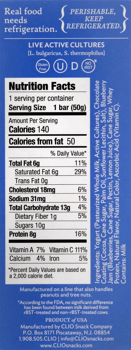 slide 5 of 8, Clio Yogurt Bar, 1.76 oz