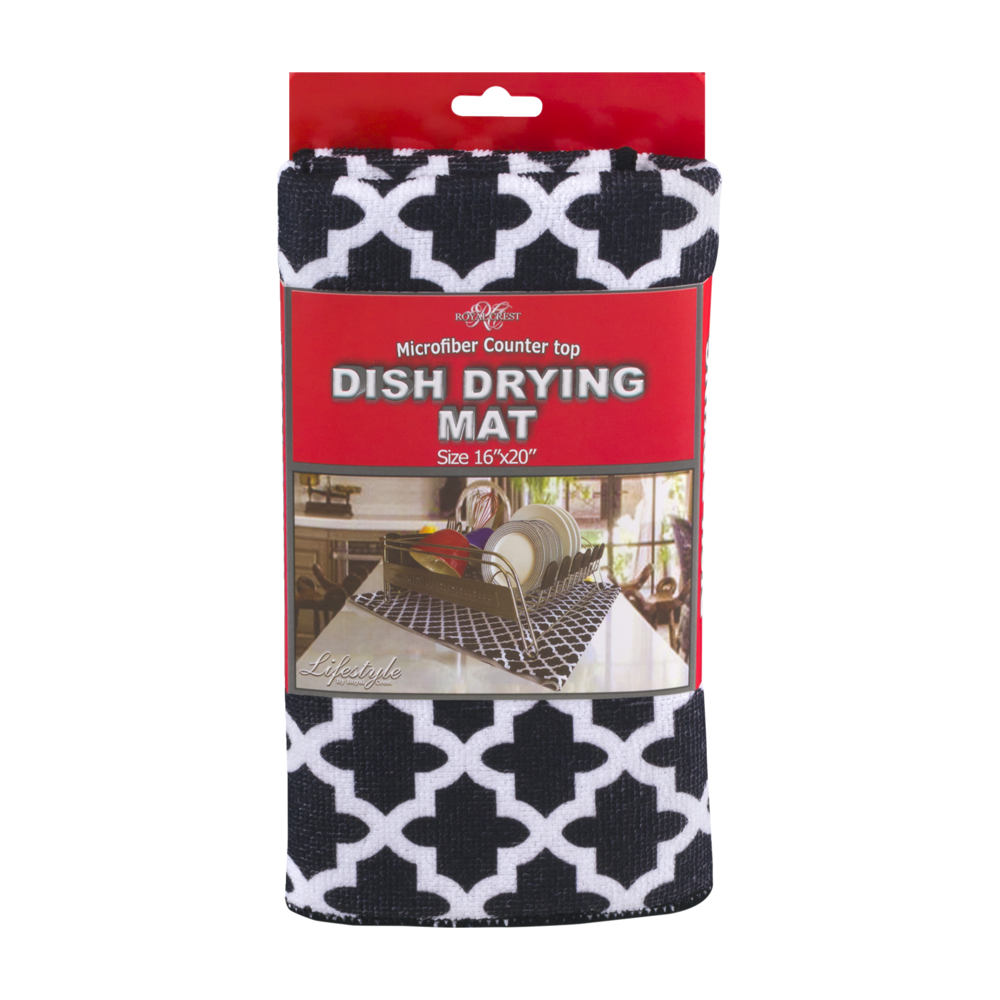 slide 1 of 1, Royal Crest Printed Dish Drying Mat, 1 ct