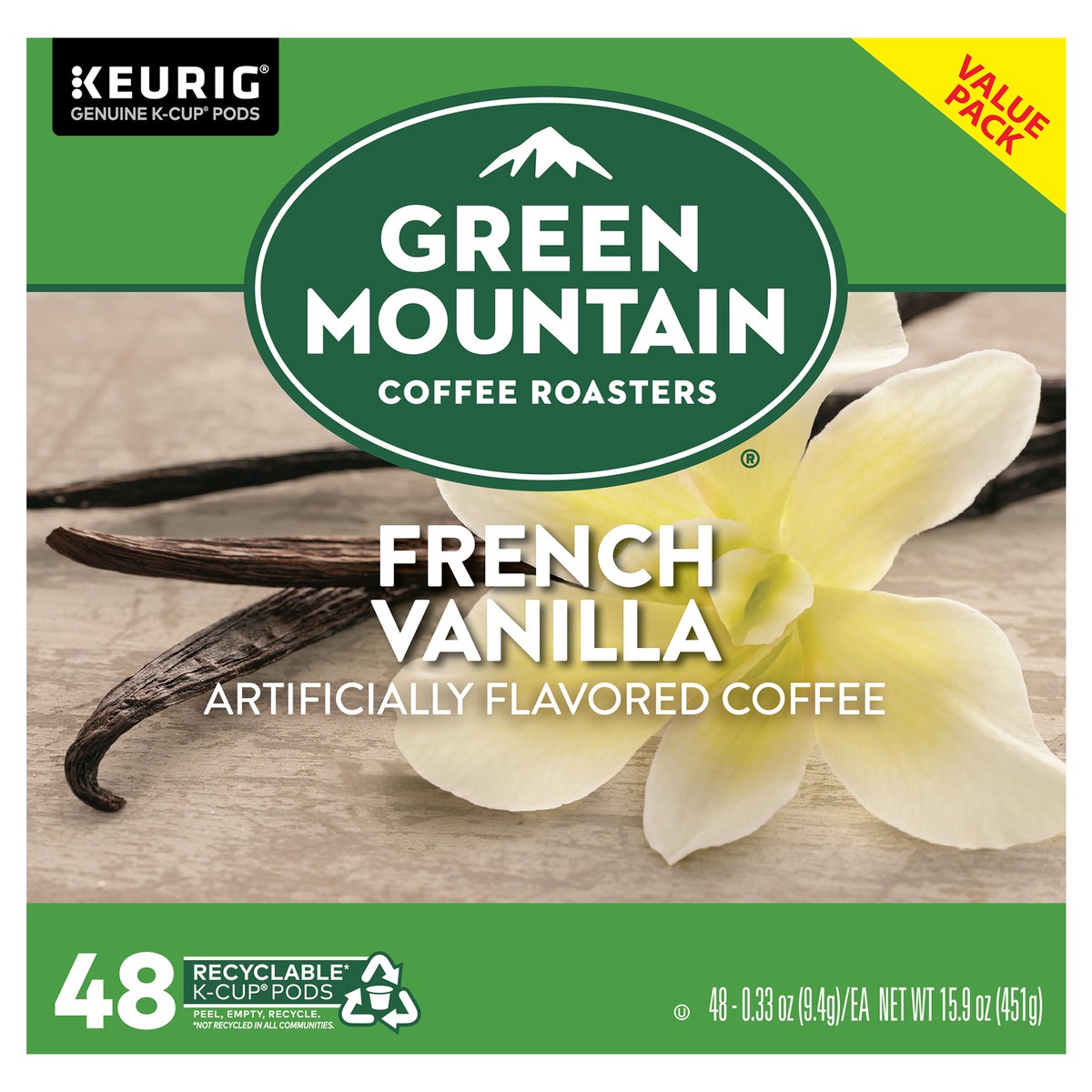 slide 1 of 6, Keurig Green Mountain Coffee Roasters French Vanilla Coffee, Keurig Single-Serve K-Cup Pods, Light Roast, 48 ct