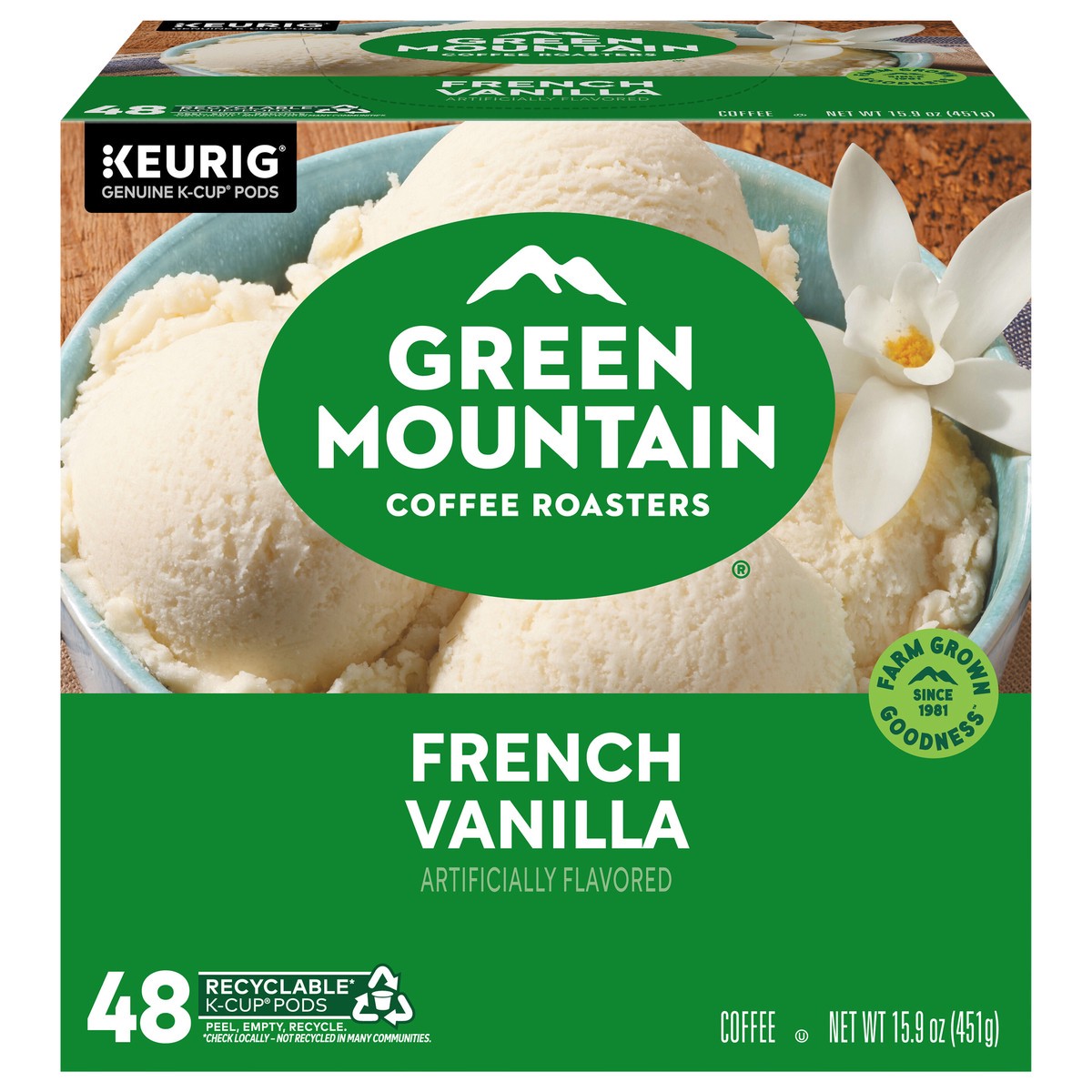 slide 1 of 8, Green Mountain Coffee Roasters French Vanilla Coffee, Keurig Single-Serve K-Cup Pods, Light Roast, 48 Count, 48 ct