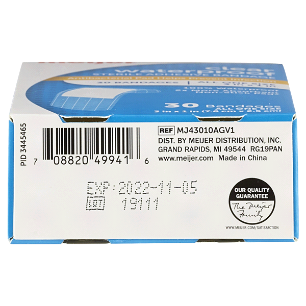 slide 11 of 13, Meijer Clear Waterproof Sterile Adhesive Bandage, 30 ct