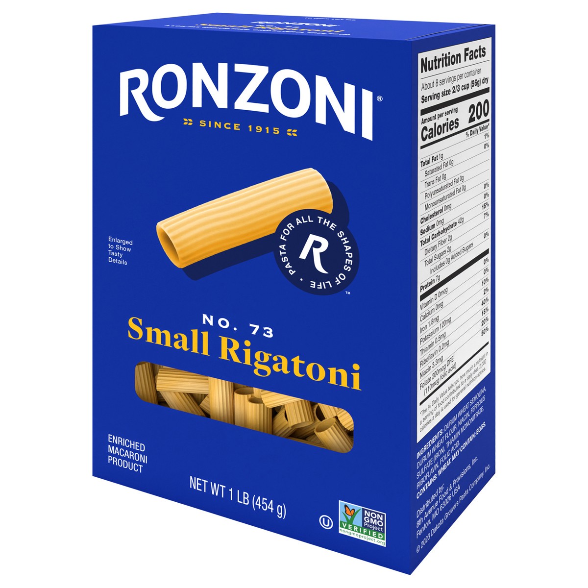 slide 5 of 9, Ronzoni Small Rigatoni, 1 lb