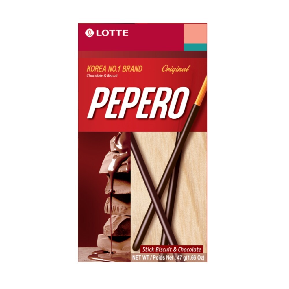 slide 1 of 1, Lotte Original Pepero Stick Biscuit And Chocolate, 1.66 oz