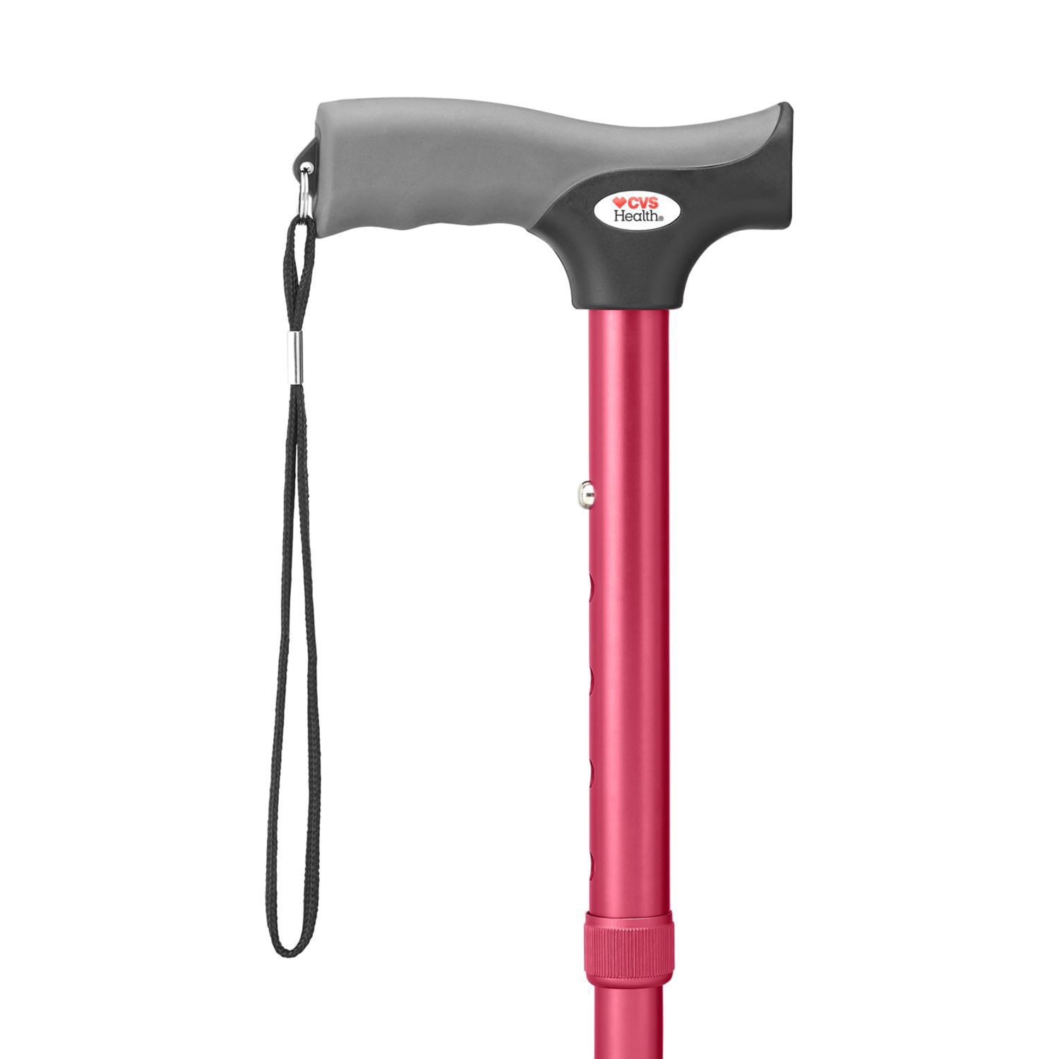 slide 4 of 5, Cvs Gel Grip Folding Cane, Red, 1 ct