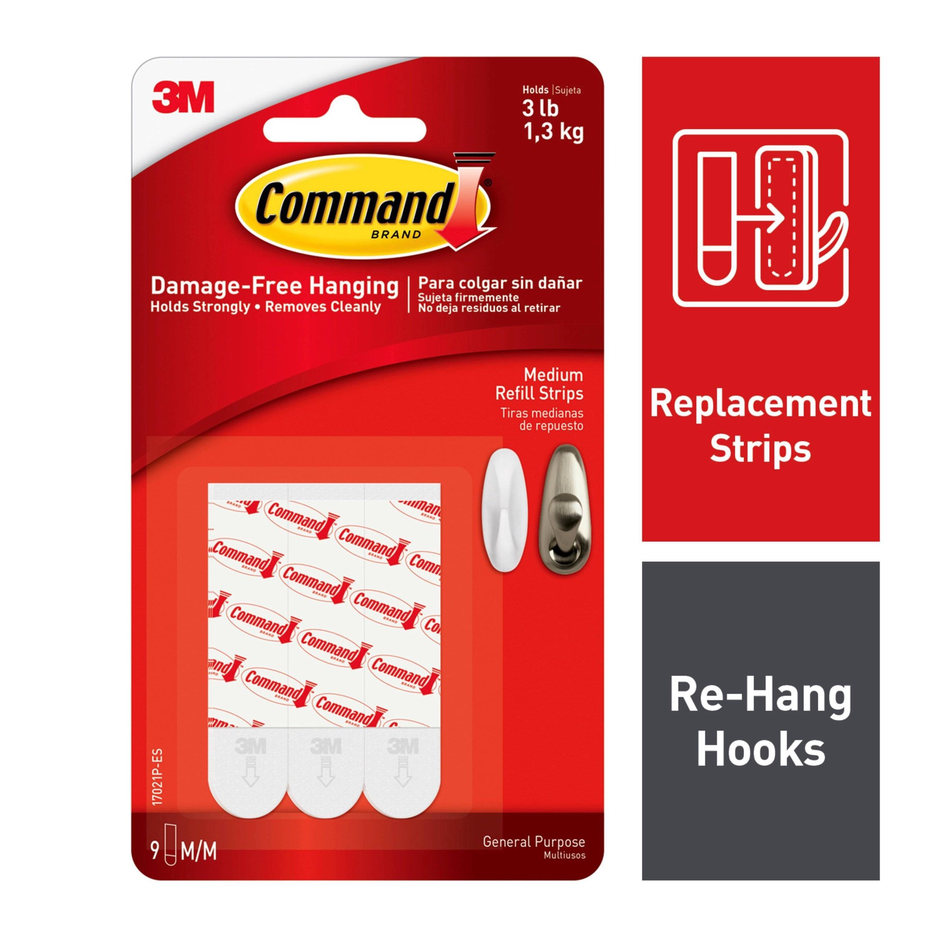 slide 1 of 3, Command Medium Mounting Strips, 9 ct