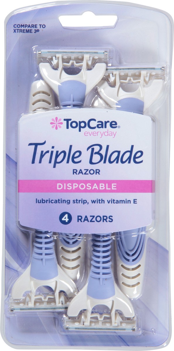 slide 6 of 9, TopCare Everyday Triple Blade Disposable Razors 4 ea, 4 ct