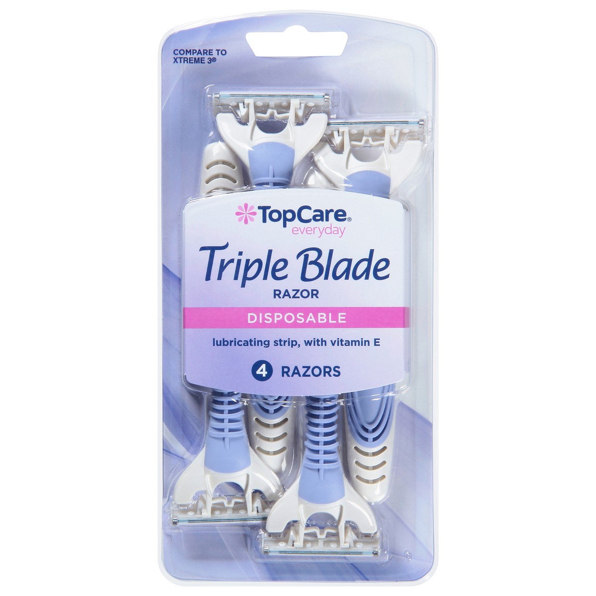 slide 1 of 9, TopCare Everyday Triple Blade Disposable Razors 4 ea, 4 ct