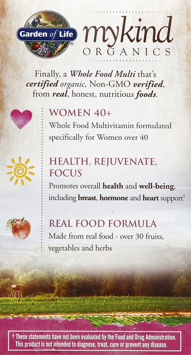 slide 3 of 4, Garden of Life Kind Organic Women's 40 Plus Multivitamin, 120 ct