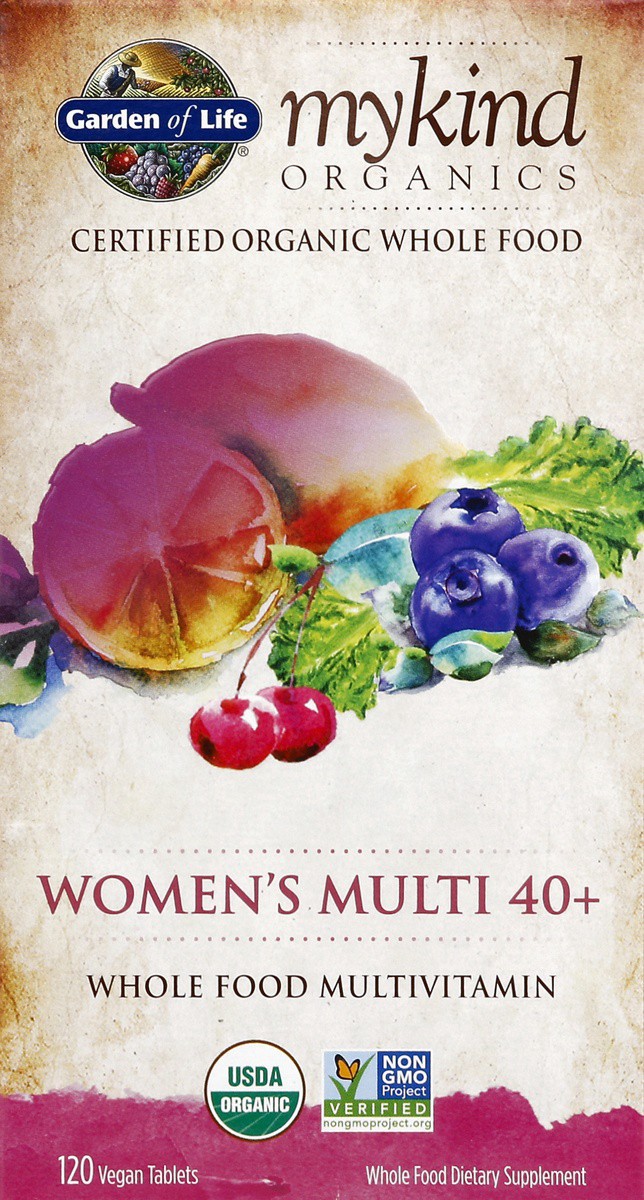 slide 4 of 4, Garden of Life Kind Organic Women's 40 Plus Multivitamin, 120 ct