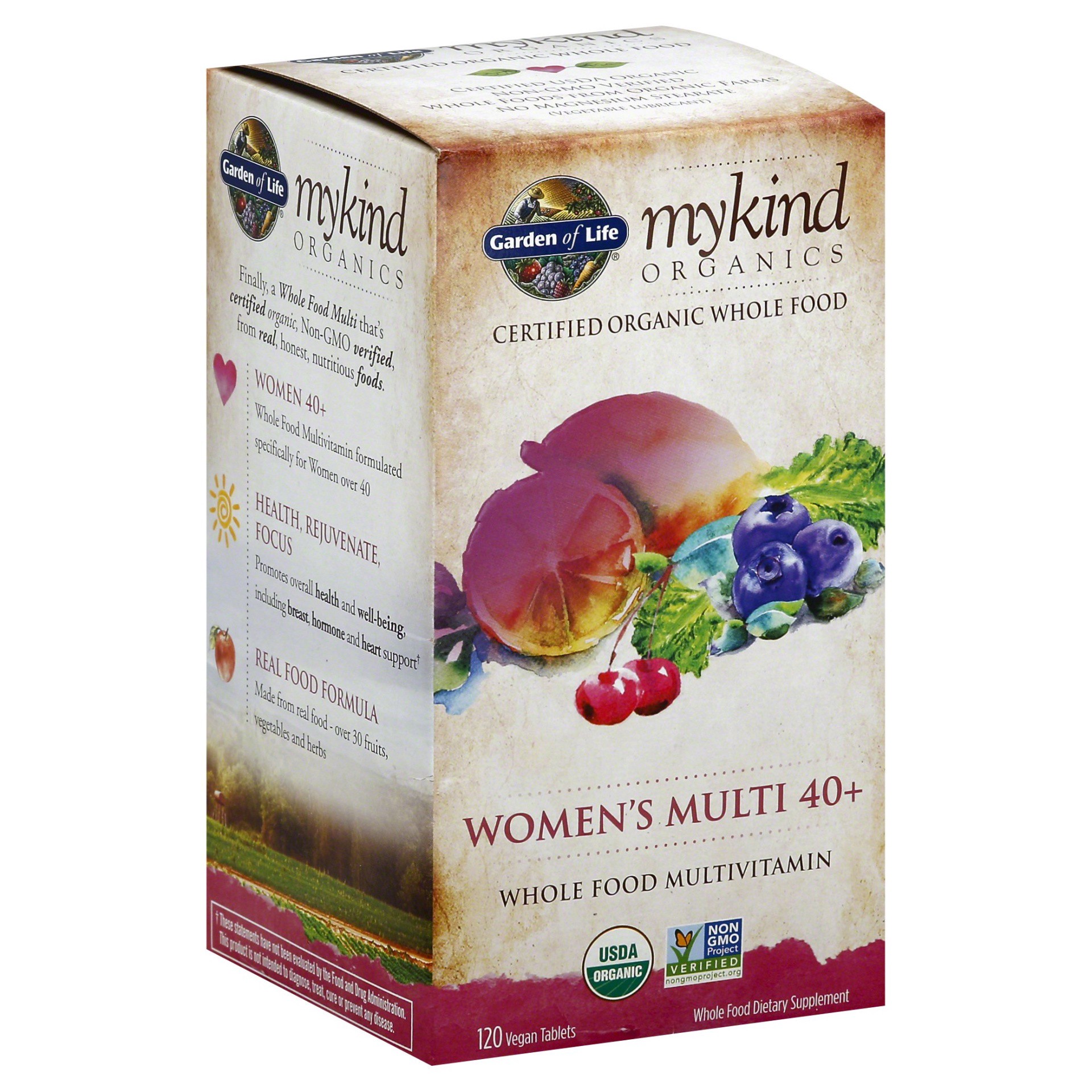 slide 1 of 4, Garden of Life Kind Organic Women's 40 Plus Multivitamin, 120 ct