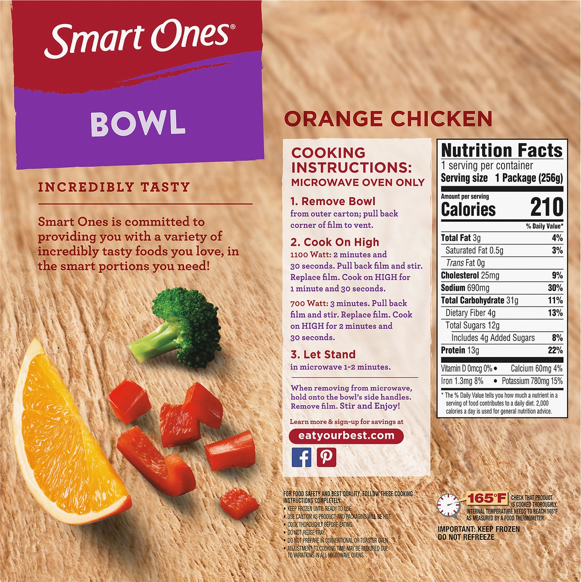 slide 9 of 9, Smart Ones Orange Chicken Bowl with Zesty Seasme Orange Sauce, Vegetables & Brown Rice Frozen Meal, 9 oz Box, 9 oz