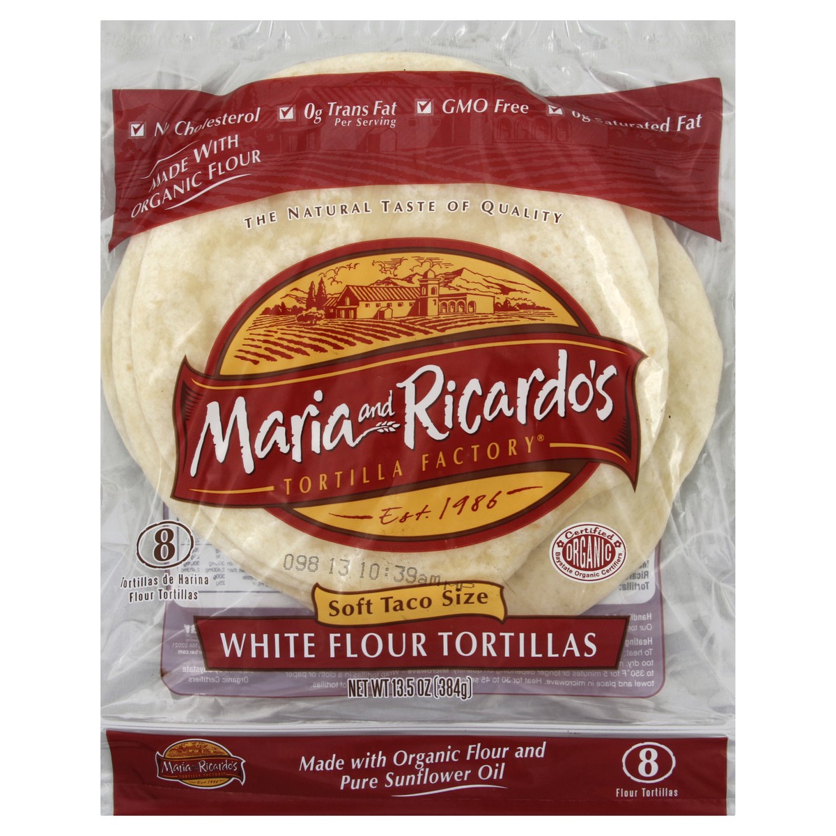 slide 3 of 5, Maria & Ricardo's 8" White Flour Tortillas, 13.5 oz