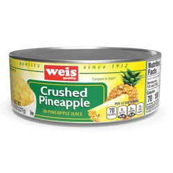Weis Quality Crushed in Pineapple Juice Canned Pineapple