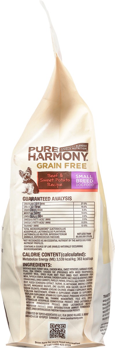 slide 8 of 9, Pure Harmony Small Breed Super Premium Grain Free Beef & Sweet Potato Recipe Dog Food 56 oz, 56 oz