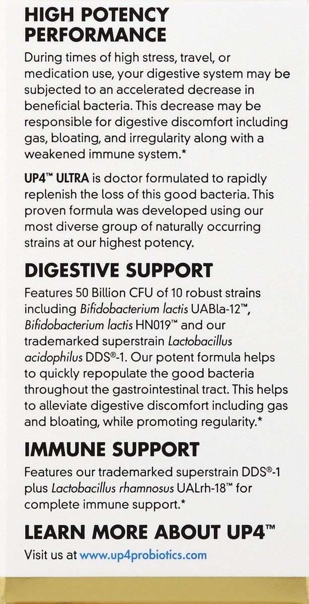 slide 6 of 6, up4 Probiotics Ultra High Potency Powerful Digestive Immune Support, 60 ct