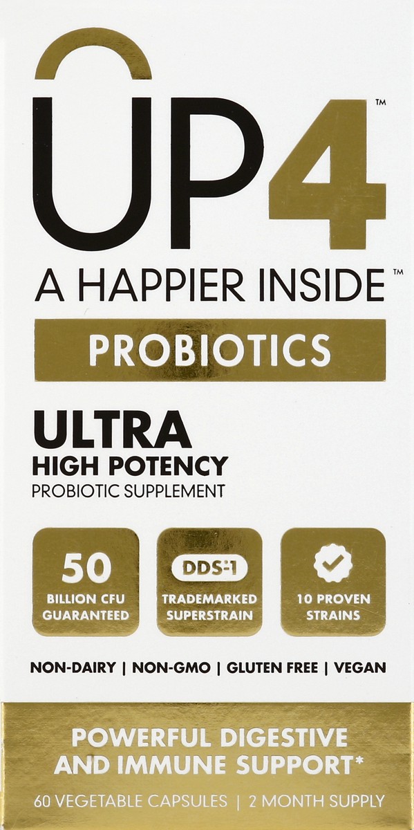 slide 3 of 6, up4 Probiotics Ultra High Potency Powerful Digestive Immune Support, 60 ct