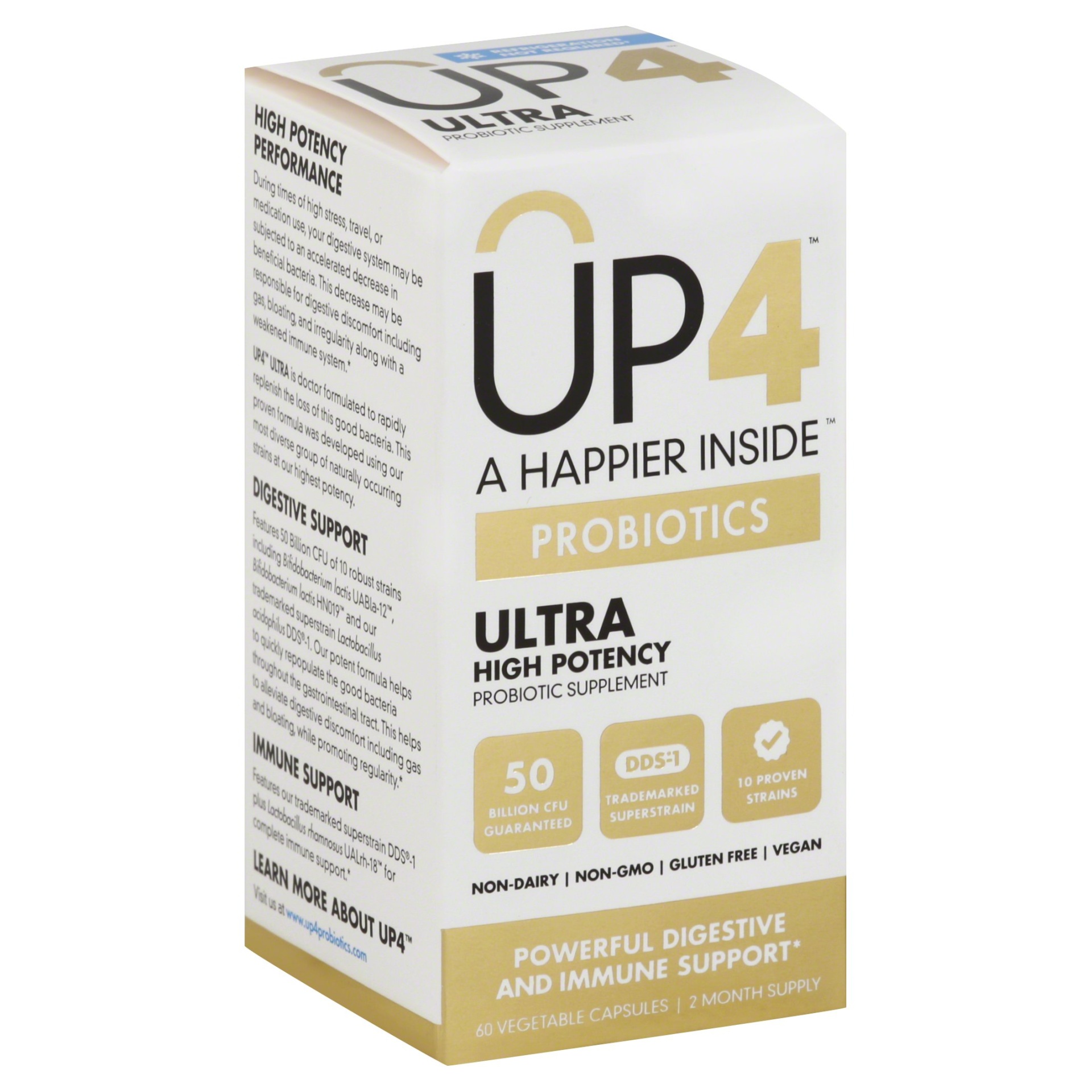 slide 1 of 6, up4 Probiotics Ultra High Potency Powerful Digestive Immune Support, 60 ct