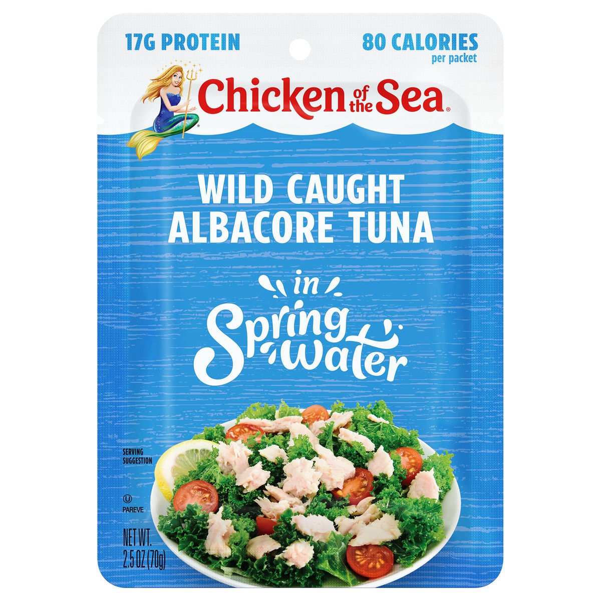 slide 1 of 6, Chicken of the Sea Sustainably Wild-Caught Albacore Tuna in Water Pouch 2.5 ounces, 2.5 oz