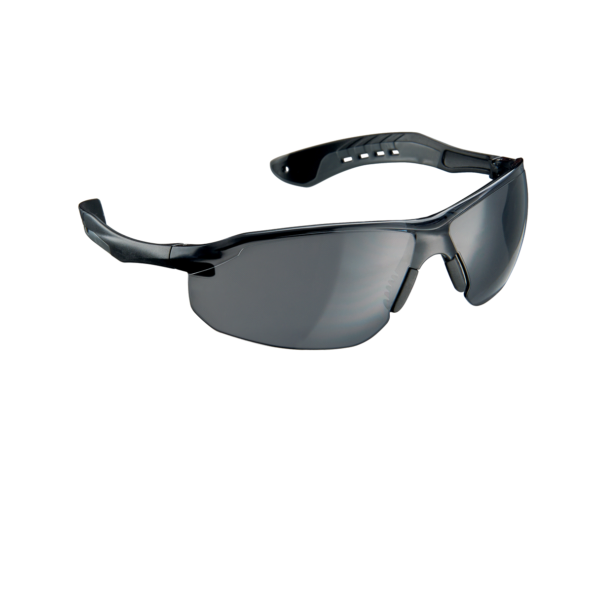 slide 1 of 1, 3M Flat Temple Safety Eyewear, Black/Gray Frame, Gray Tinted Lenses, 1 ct